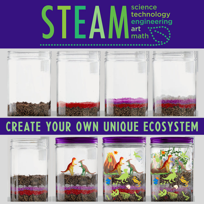 Faber-Castell Grow N' Glow Dinosaur Terrarium DIY Craft Kit for Kids