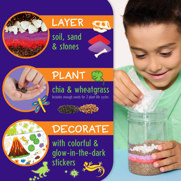 Faber-Castell Grow N' Glow Dinosaur Terrarium DIY Craft Kit for Kids