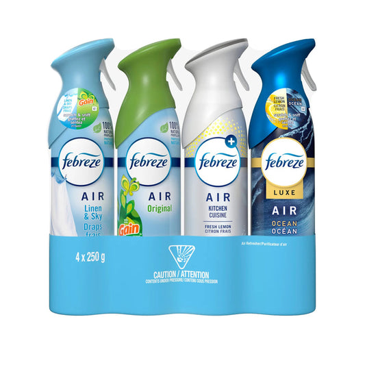 Febreze Air Refresher, Variety Pack, 4-Count Linen & Sky , Gain Original , Fresh Lemon , Ocean - Shoppers-kart.com