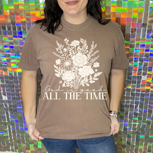 Floral God Is Good Graphic Tee D-1022