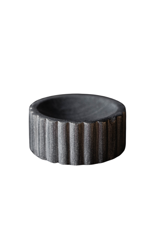 Fluted Soap Dish Black Marble - Magnolia Lane co. Home + Garden + Gift