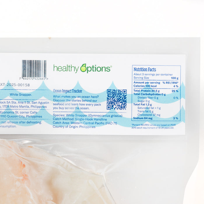 Frozen Artesmar White Snapper - Fillet, Skin on 350g