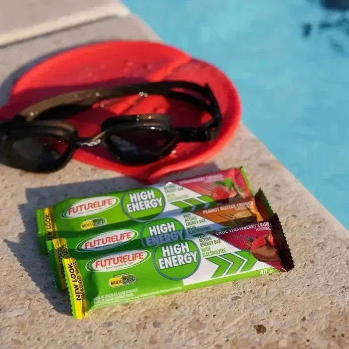 Futurelife High Energy chocolate strawberry crunch bars 4-pack for fast energy and hydration