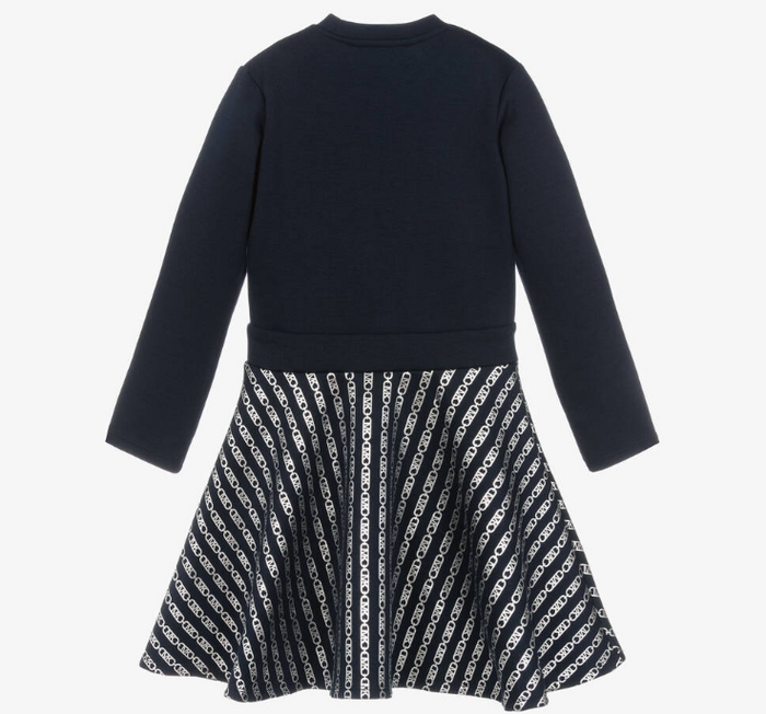 MICHAEL KORS Girls Navy Blue & Silver Dress