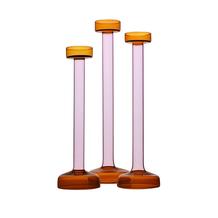 Glass Candle Holders (Set of 3)
