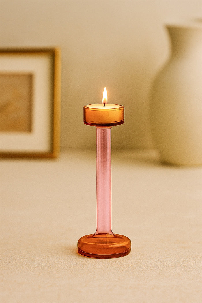 Glass Candle Holders (Set of 3)