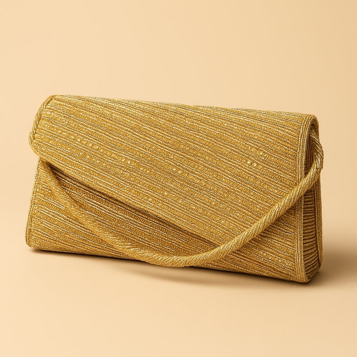 Gold Finish - Rich Hand Embroidered Clutch Bag / Handbag -Bollywood / Weddings - AKB264 05KP25