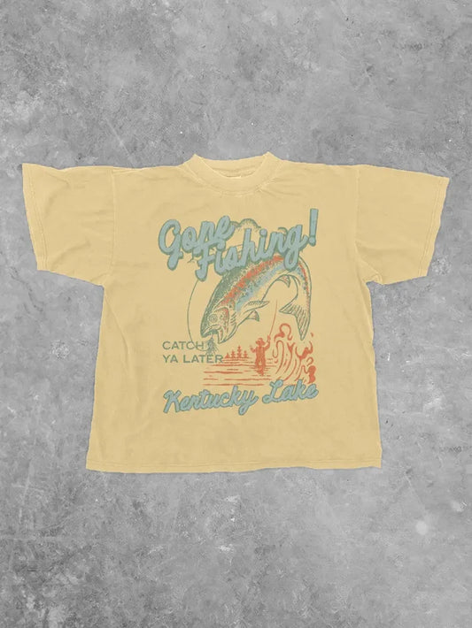 Gone Fishing!, Ky Lake Comfort Colors Cotton Tshirt