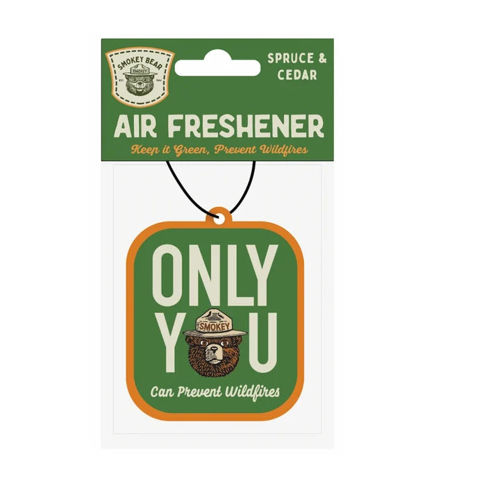 Good & Well Supply Co Spruce & Cedar Smokey Bear Air Freshener—Only You Can Prevent Wildfires eco scent car hang tag.