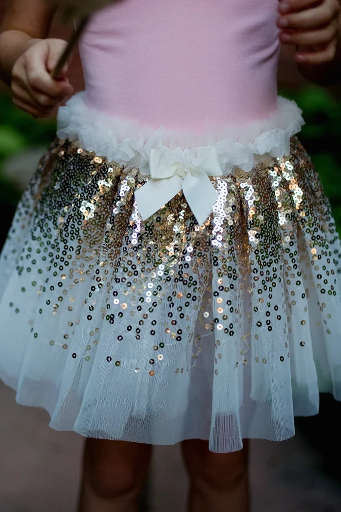 Great Pretenders Gracious Gold Sequins Skirt, Wings & Wand Set 4-6