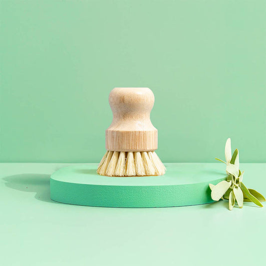 Green Llama - Dish Scrub Brush (Bamboo & Sisal) with Llama Logo - 6Ct