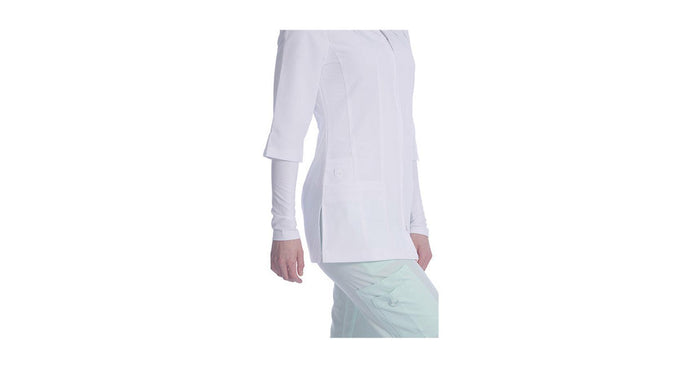 Greentown 4-way stretch Flaunt 3/4 Sleeve 2 way Full Zip Jacket White Medium