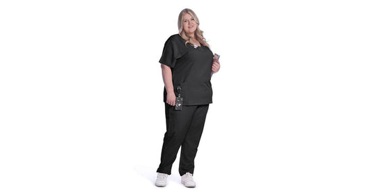 Greentown 4-way stretch Flaunt Top Black V-Neck 2XLarge