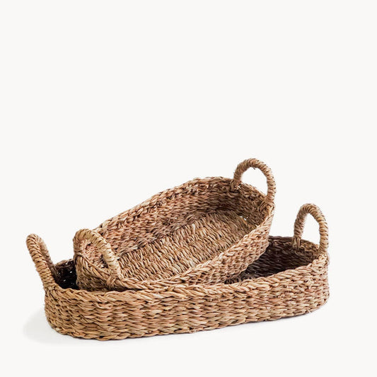 Handwoven Savar Bread Baskets with Natural Handle | Two Sizes - Magnolia Lane co. Home + Garden + Gift