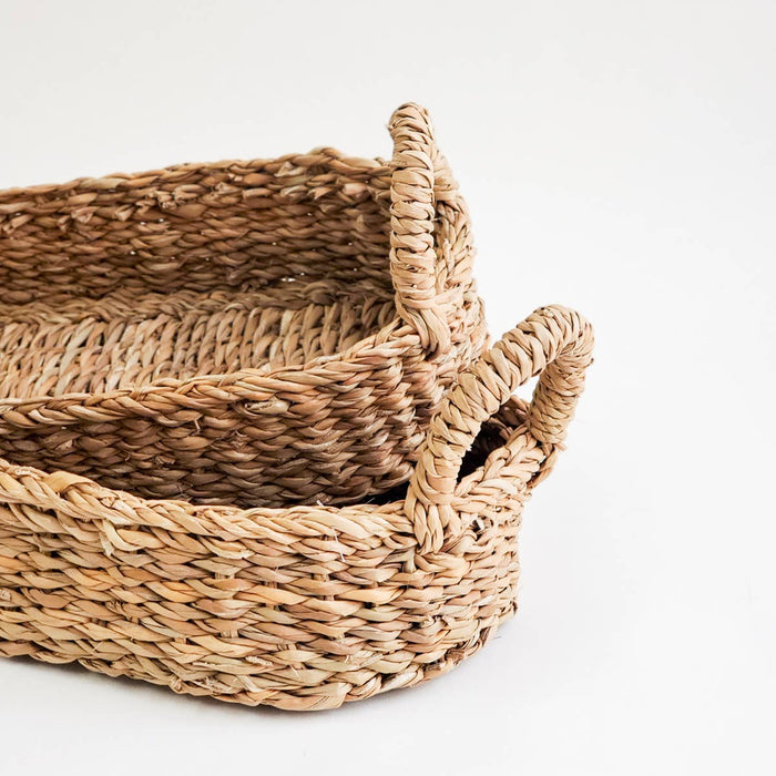 Handwoven Savar Bread Baskets with Natural Handle | Two Sizes - Magnolia Lane co. Home + Garden + Gift