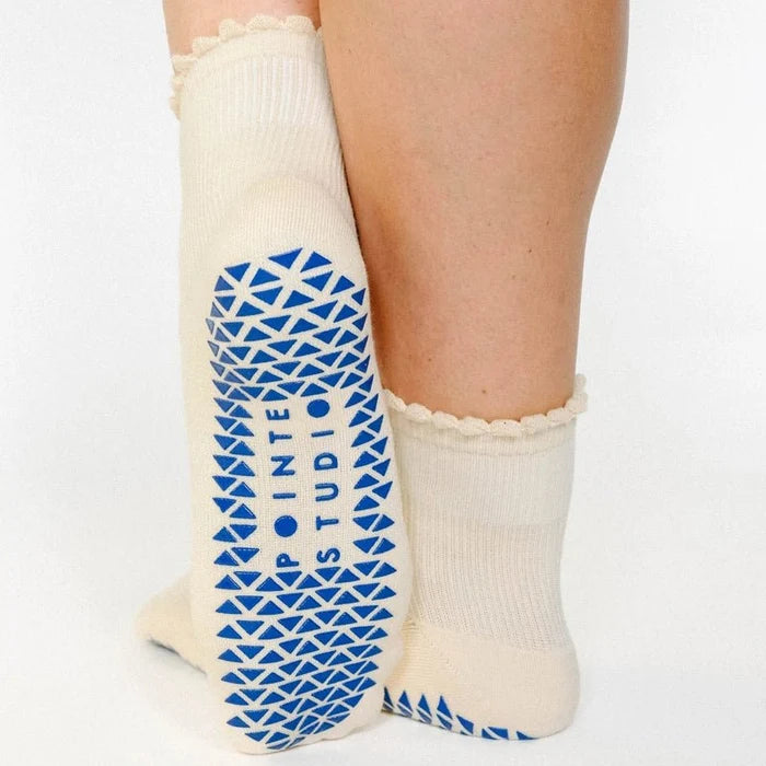 Happy Ankle Grip Socks for Pilates & Yoga - Macadamia