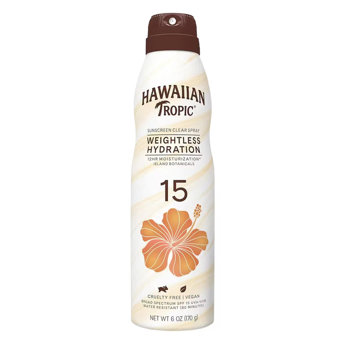 Hawaiian Tropic Hydrating Sunscreen Spray SPF 15 – 6 oz – 12 Pack