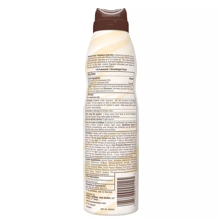 Hawaiian Tropic Hydrating Sunscreen Spray SPF 30 – 6 oz – 12 Pack