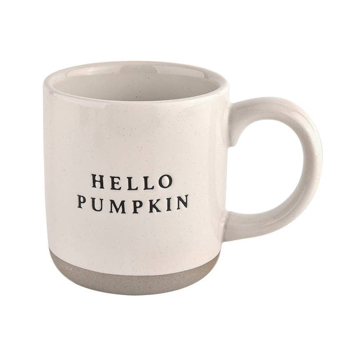 Hello Pumpkin - Cream Stoneware Coffee Mug - 14 oz - Taryn x Philip Boutique