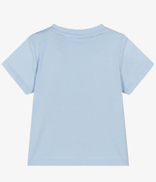 HUGO BOSS Boys Blue Cotton Double B T-Shirt