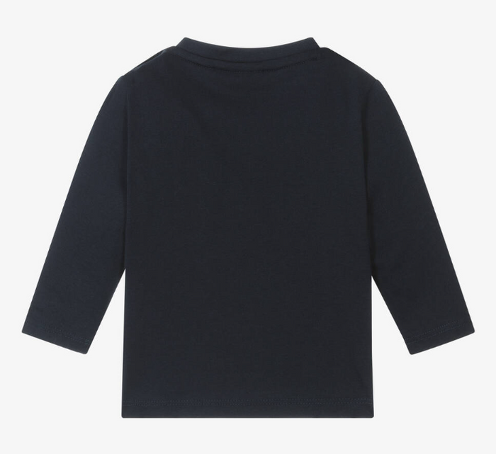 HUGO BOSS Boys Blue Cotton Top