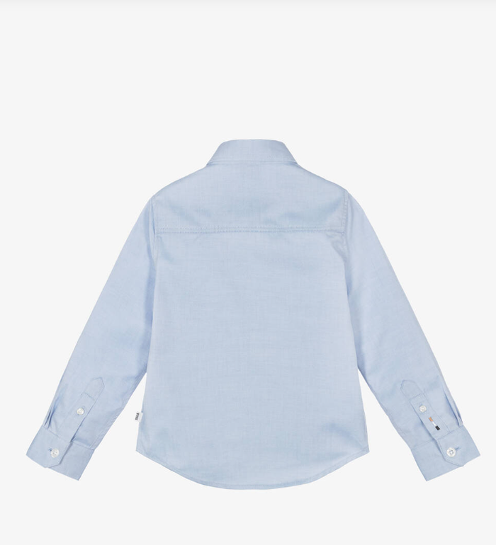HUGO BOSS Boys Blue Oxford Cotton Shirt