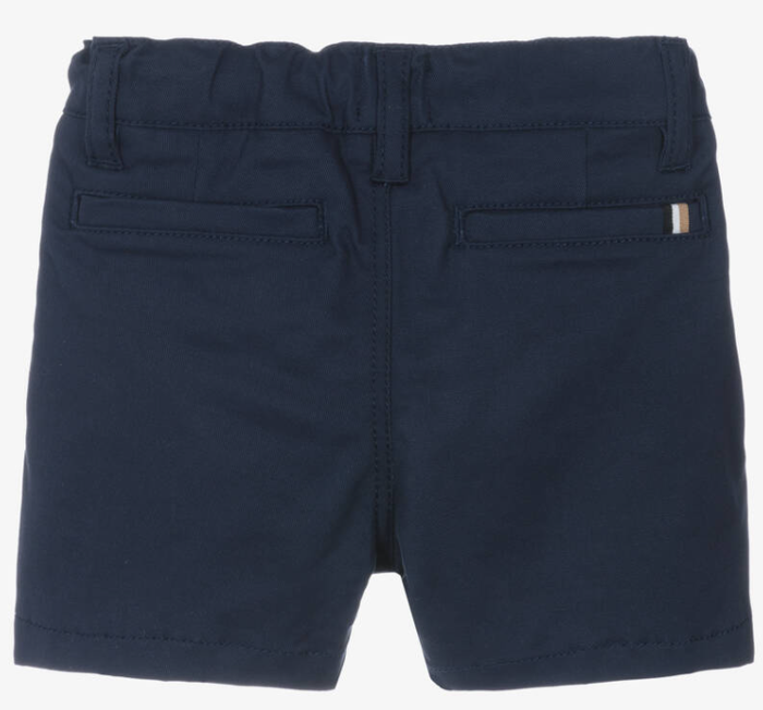 HUGO BOSS Boys Navy Blue Cotton Chino Shorts