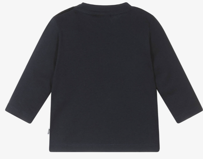 HUGO BOSS Boys Navy Blue Cotton Top