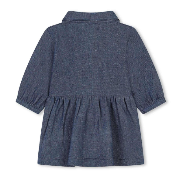 HUGO BOSS logo-embroidered pleated cotton dress