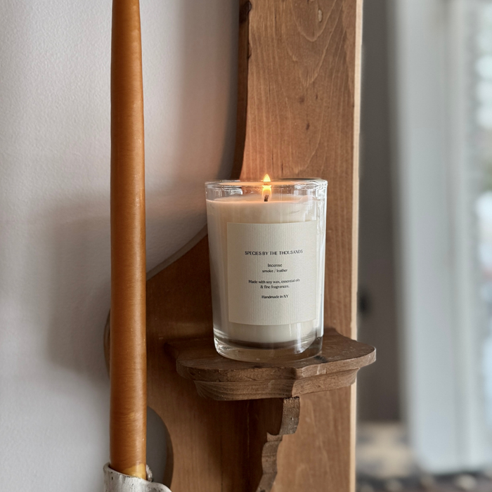 Incense, Smoke + Leather Handcrafted Soy Candle