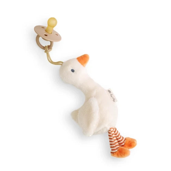 Itzy Ritzy Bitzy Pal Natural Rubber Pacifier & Lovey - Goose
