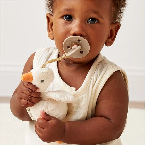 Itzy Ritzy Bitzy Pal Natural Rubber Pacifier & Lovey - Goose