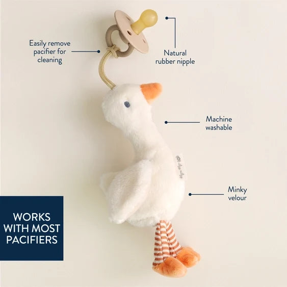 Itzy Ritzy Bitzy Pal Natural Rubber Pacifier & Lovey - Goose