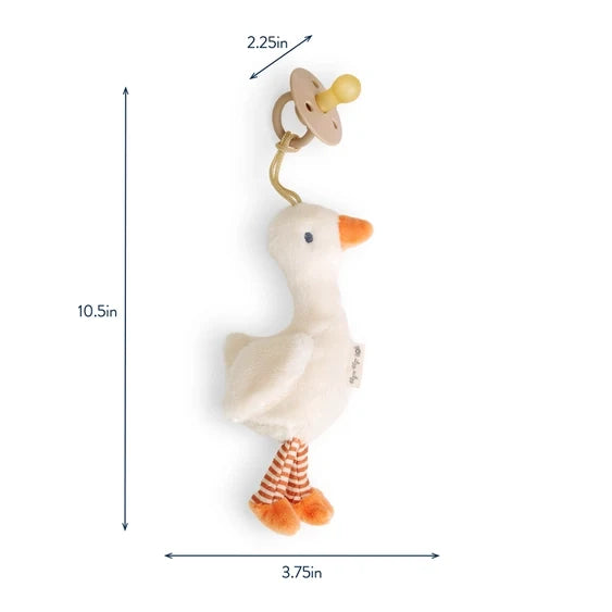 Itzy Ritzy Bitzy Pal Natural Rubber Pacifier & Lovey - Goose
