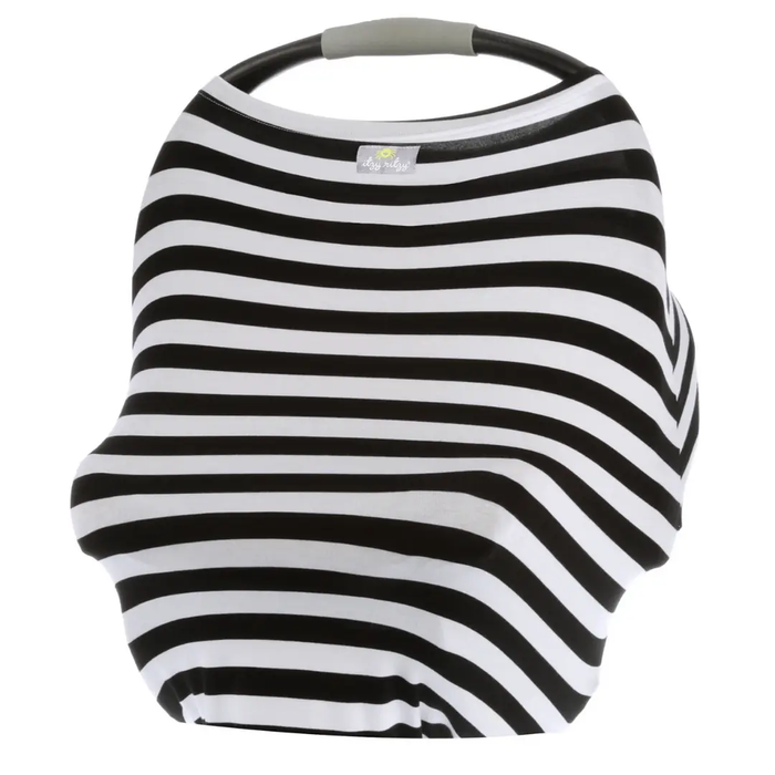 Itzy Ritzy Mom Boss 4-in-1 Multi-Use Car Seat & Nursing Cover - Black & White Stripe