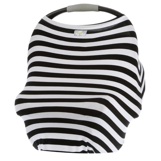 Itzy Ritzy Mom Boss 4-in-1 Multi-Use Car Seat & Nursing Cover - Black & White Stripe