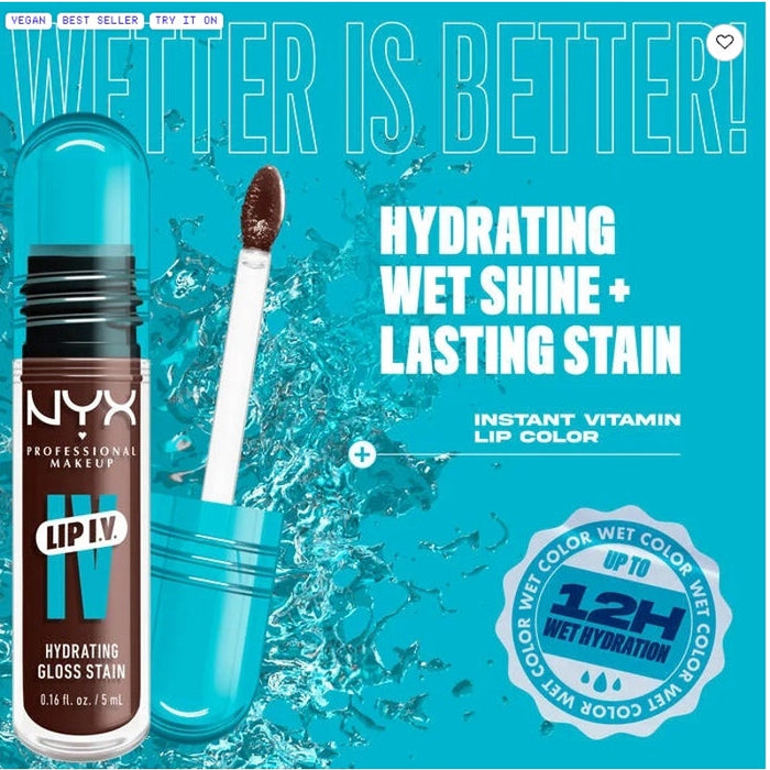 K-Care:NYX Professional Makeup Lip I.V. Hydrating Gloss Serum Stain*Chocolate