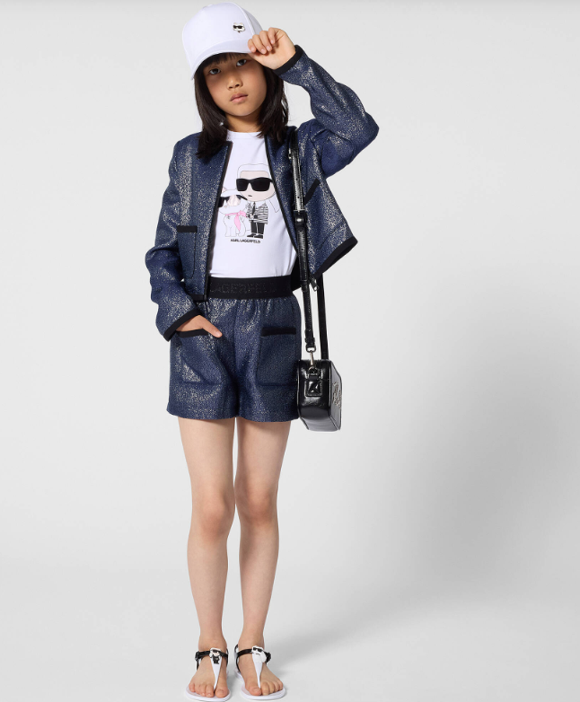 KARL LAGERFELD Girls White Jersey T-Shirt with New Ikons Logo
