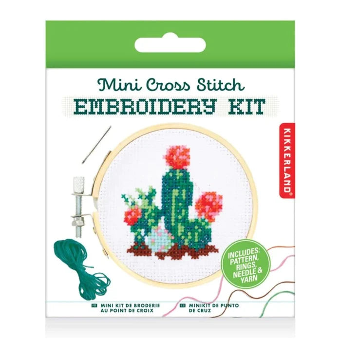 KIKKERLAND Mini Cross Stitch Embroidery - Cactus
