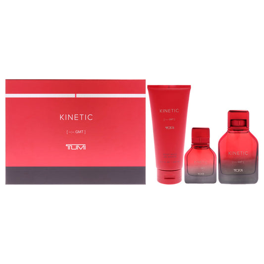 Kinetic by Tumi for Men - 3 Pc Gift Set 3.4oz EDP Spray, 1oz EDP Spray, 6.7oz Body Wash