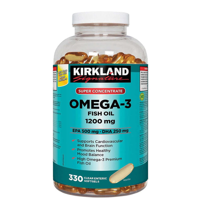 Kirkland Signature Super Concentrate Omega -3 Fish Oil 1200mg-330 Softgels (EPA 500mg - DHA 250mg)