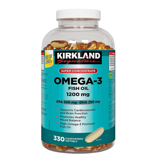 Kirkland Signature Super Concentrate Omega -3 Fish Oil 1200mg-330 Softgels (EPA 500mg - DHA 250mg)