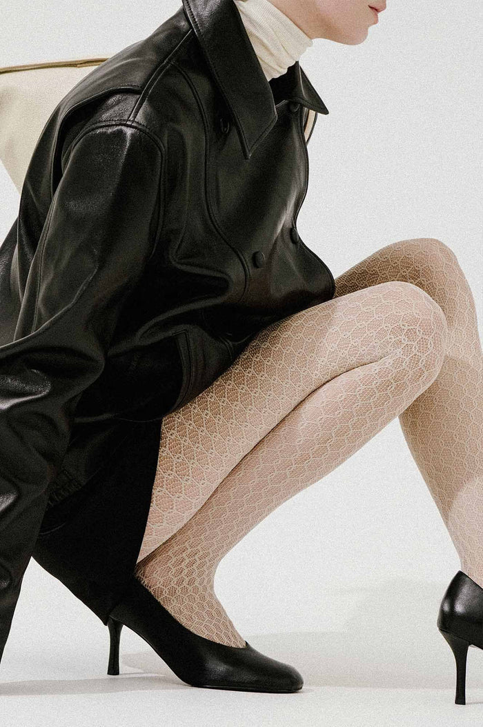 Laura Net Tights Oyster Grey