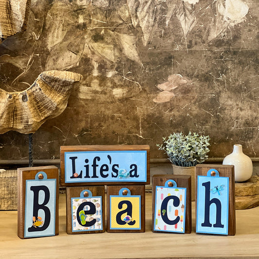 Life's A Beach Block Tags