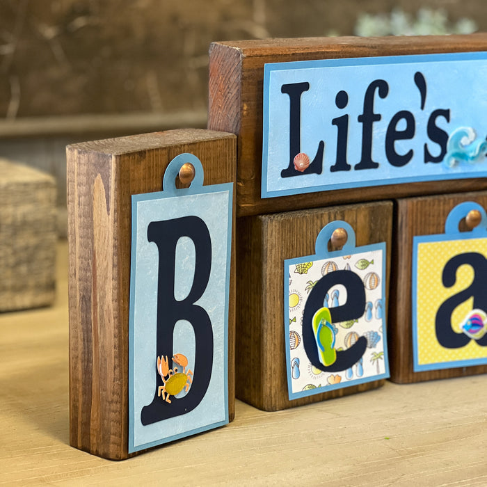 Life's A Beach Block Tags
