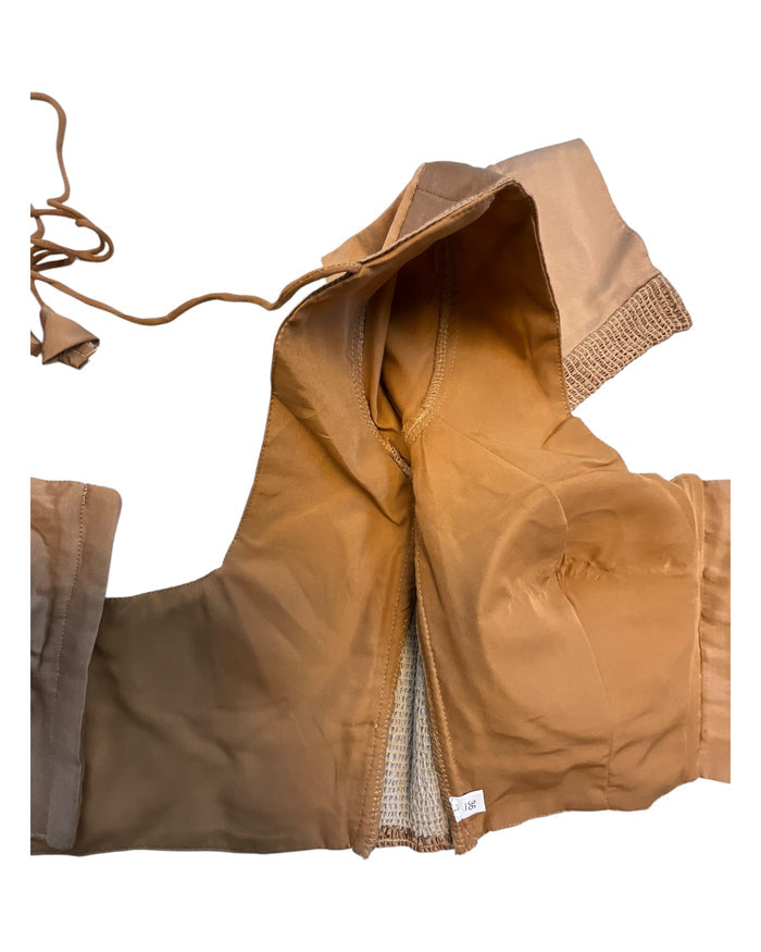 Light Brown - HYBRID Silky Saree blouse - With Elastic on both side for Great fit - Size 36",38", 40" S M L  - VAM1216 Ap