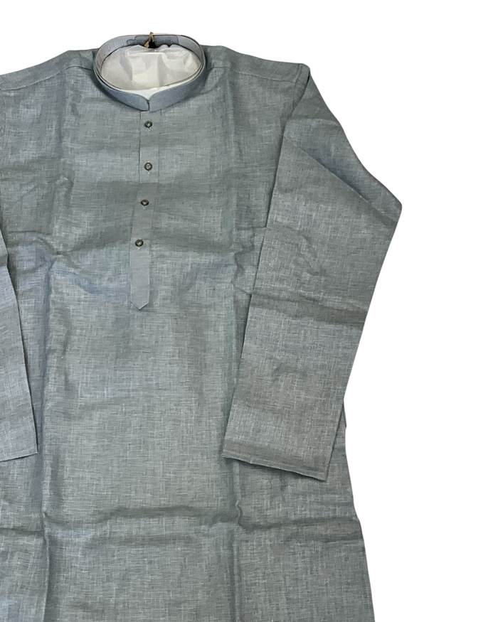 Light Grey - Premium Linen Mens Indian Kurta set - UK Stock - Weddings / Walimas , Sangeet, Diwali, Eid, Mehndi / Henna - VEE1365 KP