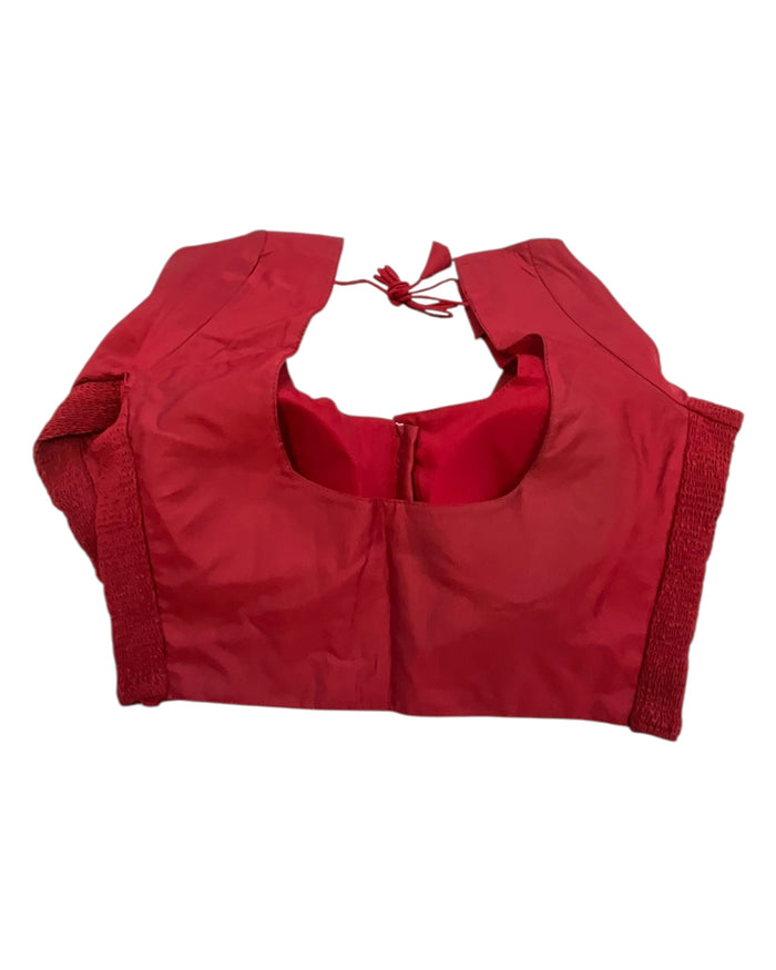 Light Maroon - HYBRID Silky Saree blouse - With Elastic on both side for Great fit - Size 36",38", 40" S M L  - VAM1216 Ap