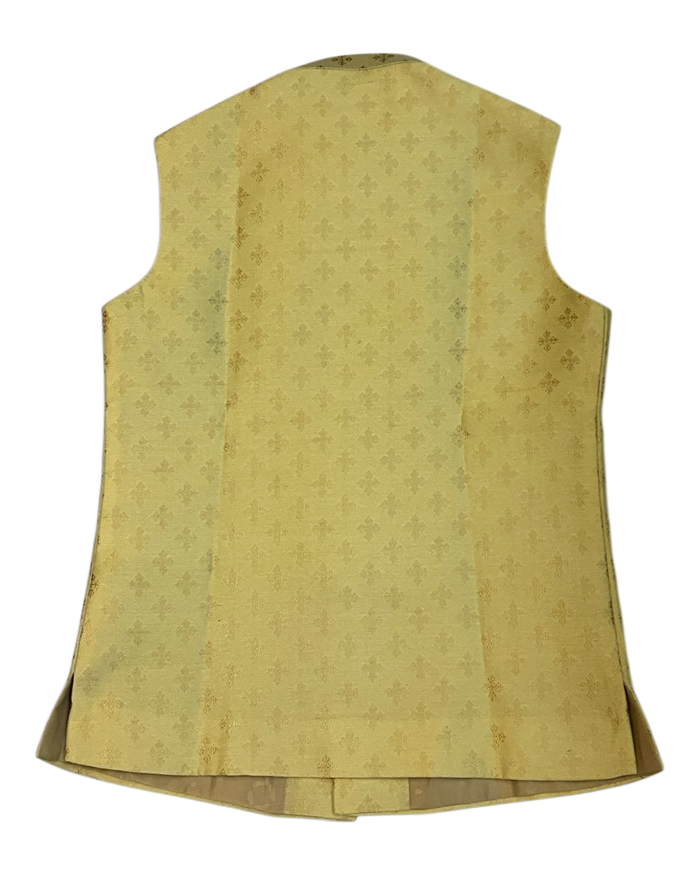 Light Yellow - Rich Brocade - Mens Traditional Waistcoat - UK Stock - VNS-JKT2601 02KV26