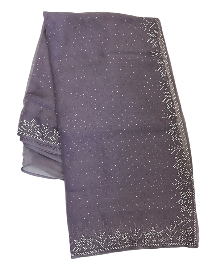 Lilac - Rich Saree with Bead Embroidery and Blouse Piece - UK stock - 24hr Dispatch - RS2524 TY
